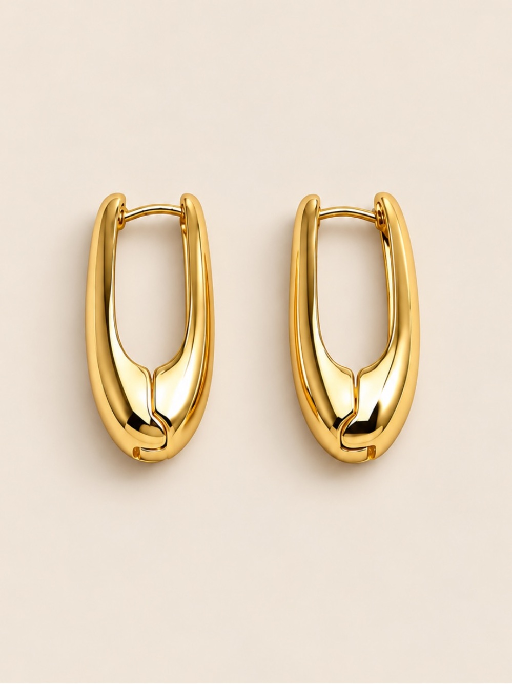 New! Gold European Huggie Classic Preppy Earrings NWOT